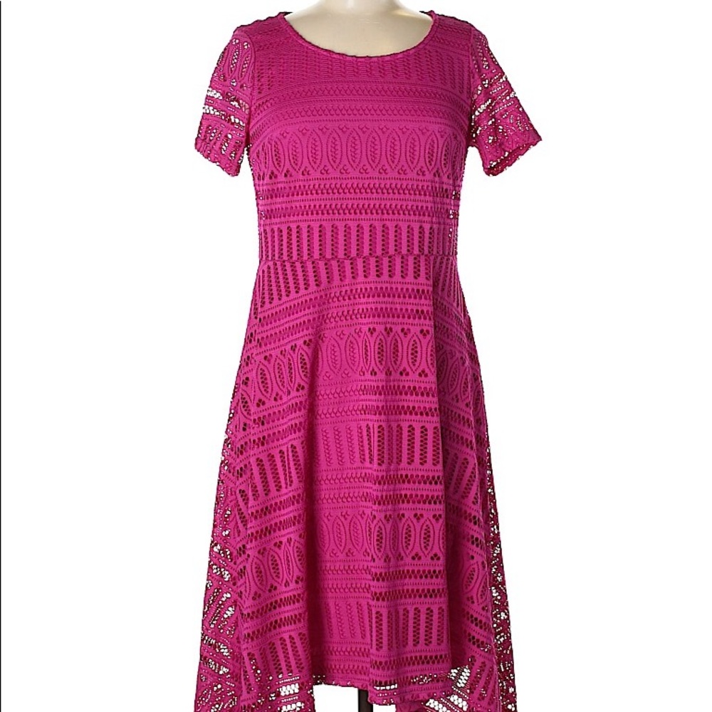 Dana Bachman A Line Lace Dress in Magenta Size 0X